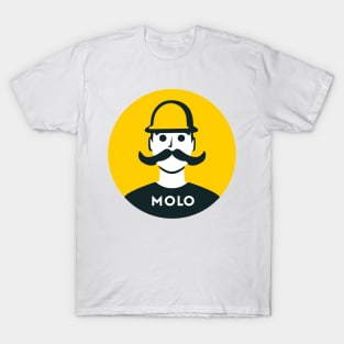 Building Boldness: Molo Logo in Heroic Pop Art Style T-Shirt